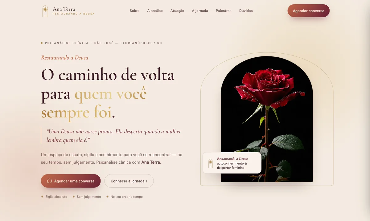 Site de terapia e bem-estar feito pela Nebula