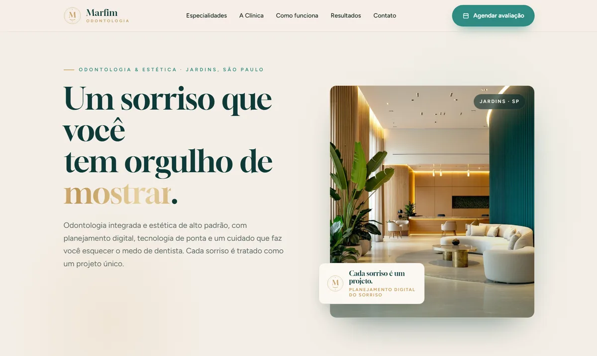 Site de clínica odontológica feito pela Nebula